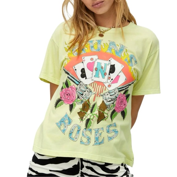 Daydreamer Tops - NWOT Daydreamer Guns N' Roses Cards Boyfriend Tee Shirt